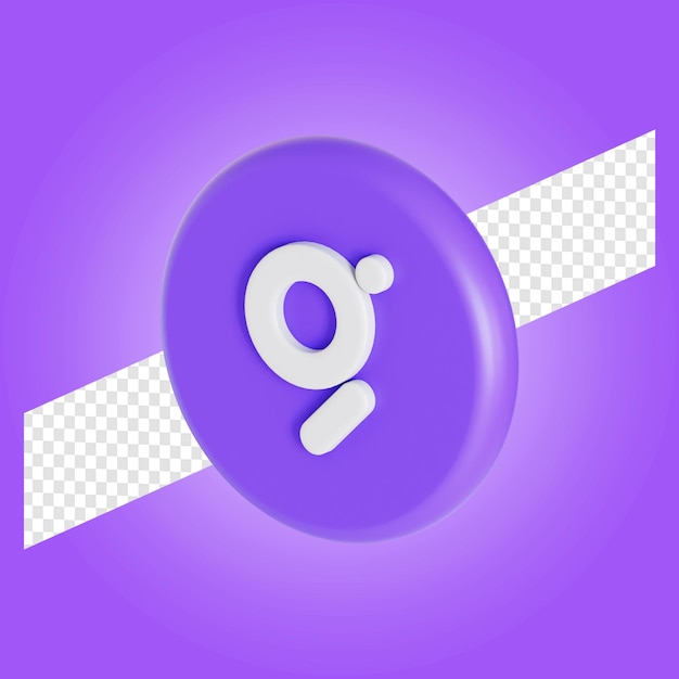 The graph token cryptocurrency symbol logo 3d illustration