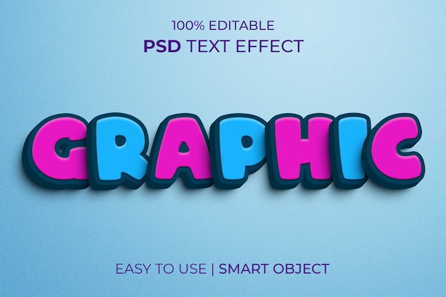 Graphic colorful 3d text effect style