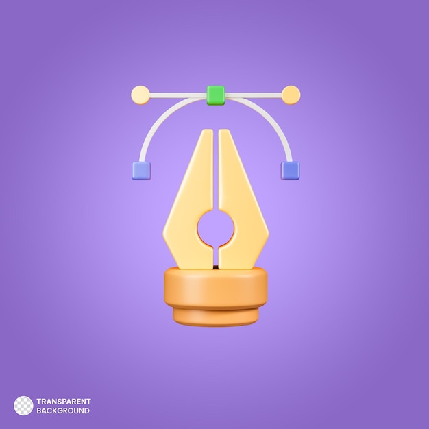 PSD Значок курсора инструмента пера элемента графического дизайна 3d визуализация иллюстрации
