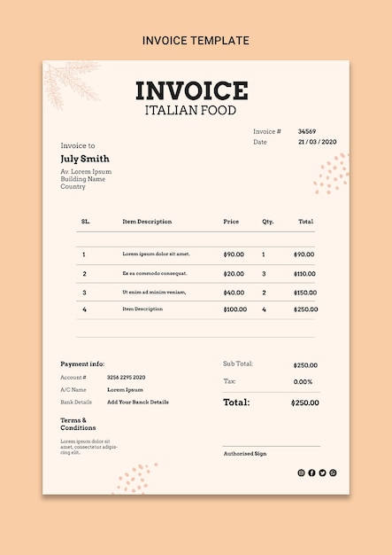 Graphic Design Invoice Examples Template