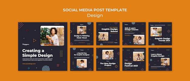 Graphic design social media posts