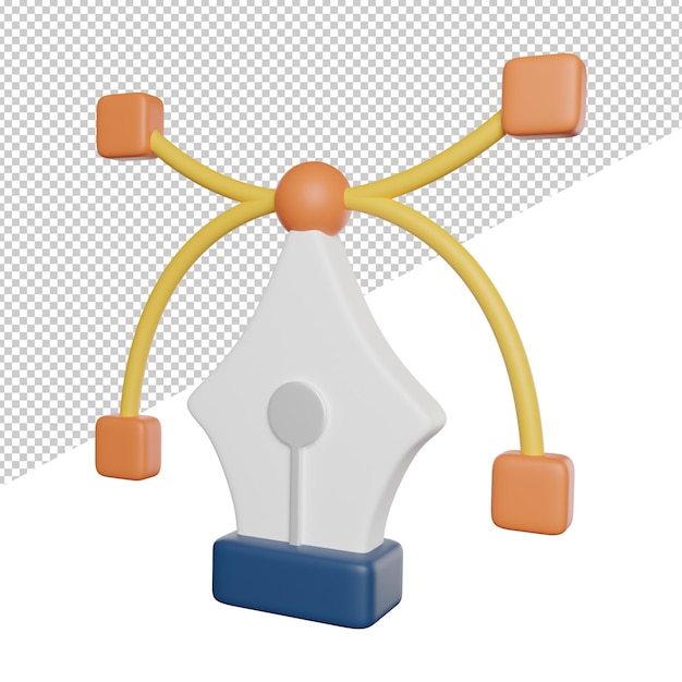 graphic design tools side view 3d rendering icon illustration on transparent background