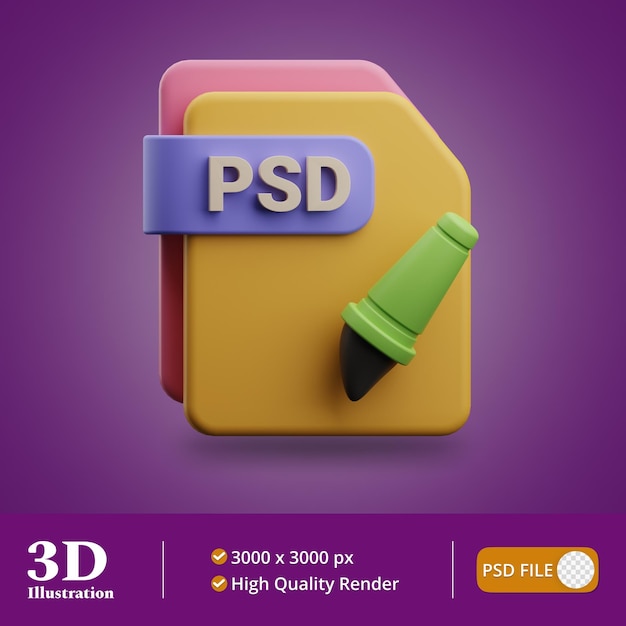 PSD Иллюстрация файла графического дизайнера 3d