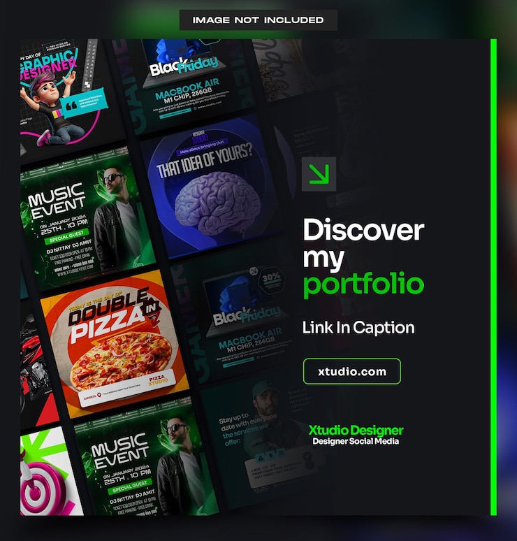 PSD graphic designer post portfolio showcase toevoegen psd