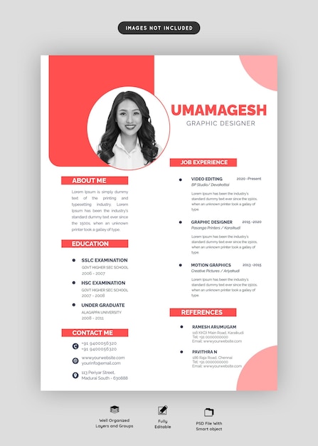 graphic designer resume psd file