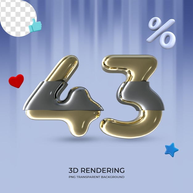 Graphic element number 43 3d rendering