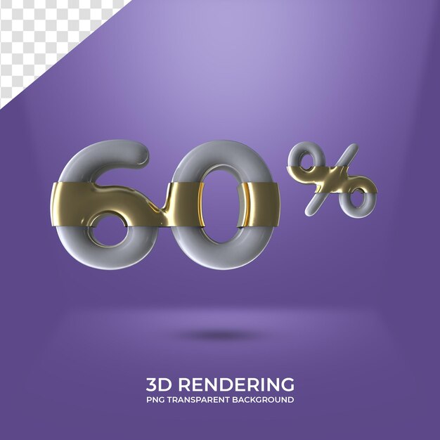 그래픽 요소 텍스트 아트 60% 3d 렌더링