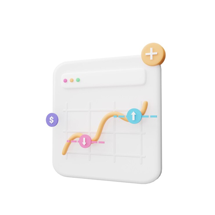 PSD graphic line 3d icon for financial