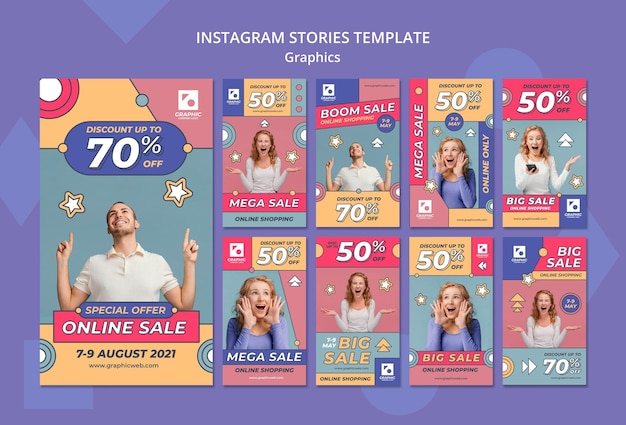 Storie di instagram di classe di grafica