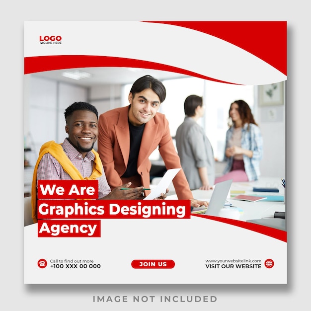 PSD graphics designing agency social media post