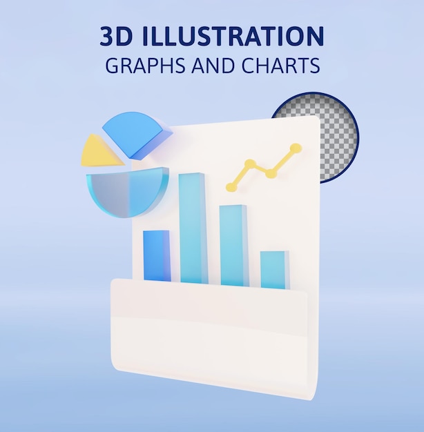 PSD 그래프 및 차트 3d 렌더링 그림