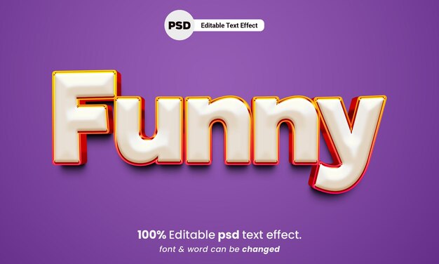 Grappig 3D-teksteffect bewerkbaar PSD-teksteffect