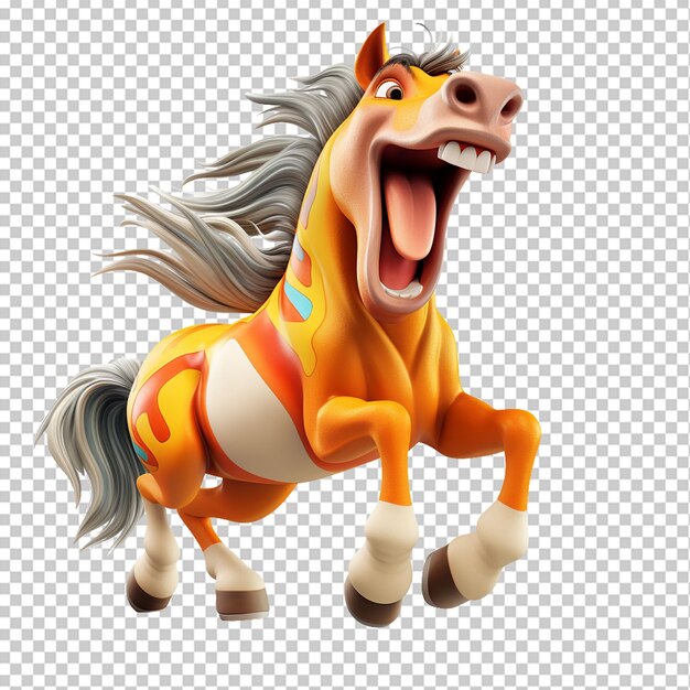 PSD grappig paard 3d illustratie png