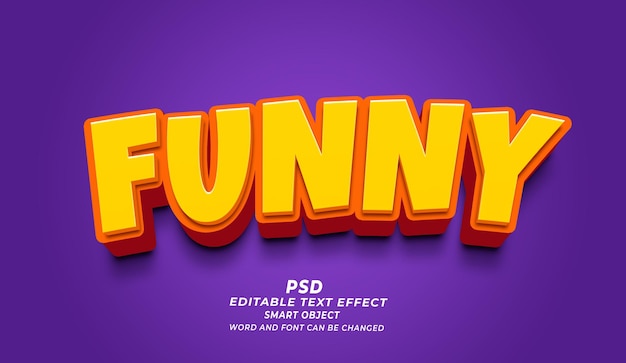 PSD grappige 3d bewerkbare teksteffect photoshop psd-stijl