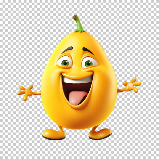 PSD grappige mango geïsoleerd op transparante achtergrond