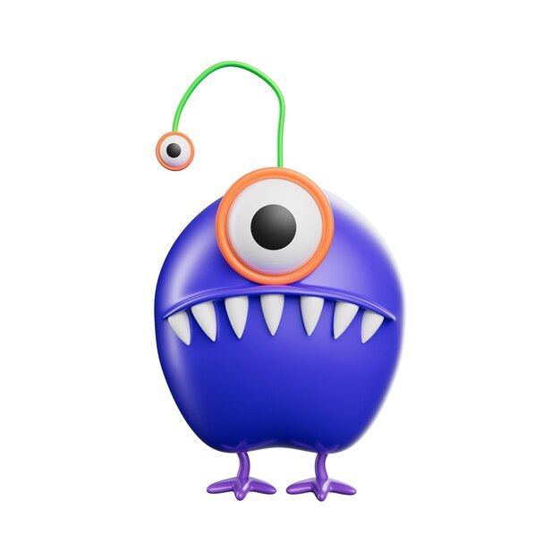 PSD grappige monsters 3d illustratie