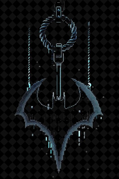 Grappling Hook Pixel Item Z Batman Design I Bat Symbol Y2k Shape Neon Color Art Collections