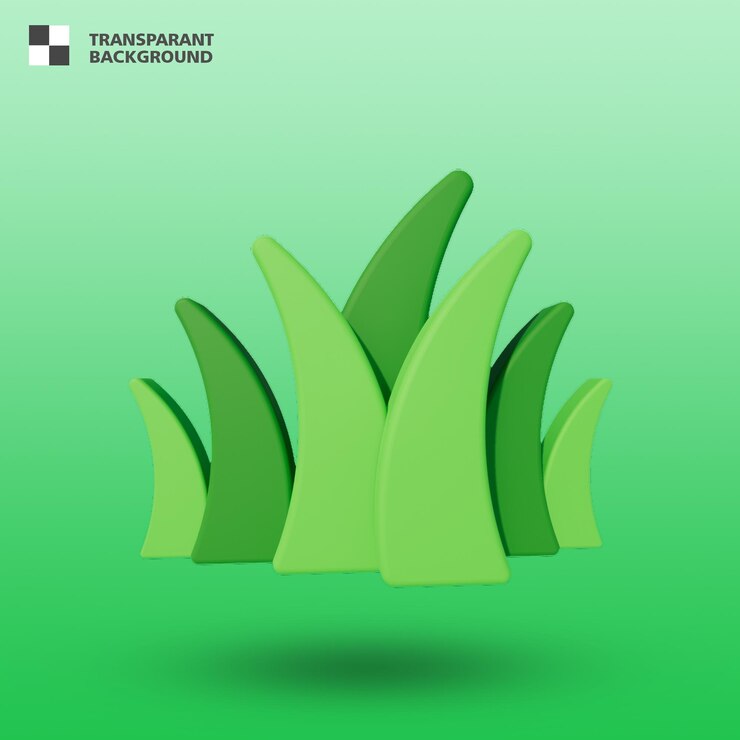 PSD 잔디 3d 아이콘 분리
