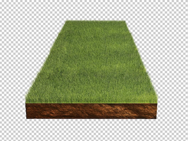 PSD grass cutout 3d rendering illustration