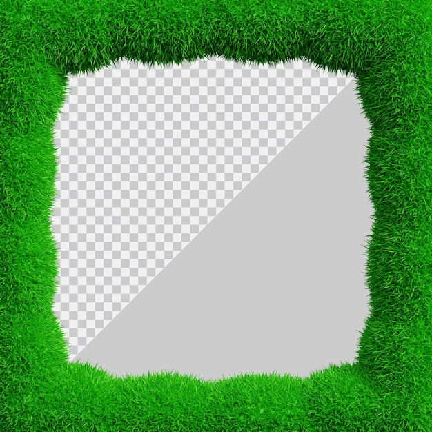 PSD grass frame design in 3d render