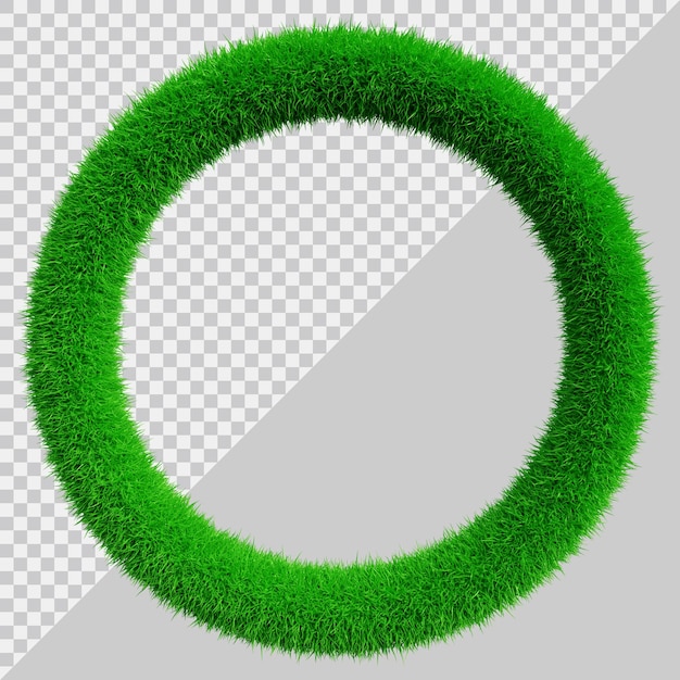 grass frame design with circular shape in 3d render