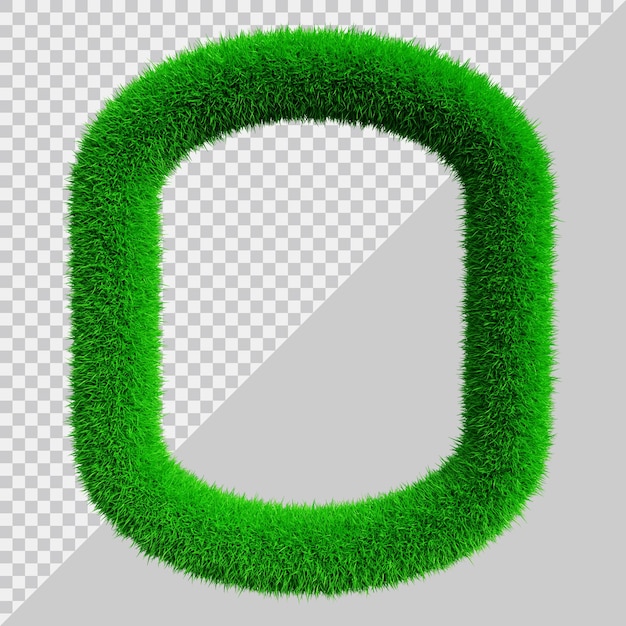 grass frame design with geometric shape in 3d render
