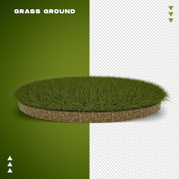 Grass ground in 3d-rendering geïsoleerd