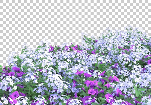 Grass island on transparent background 3d rendering illustration