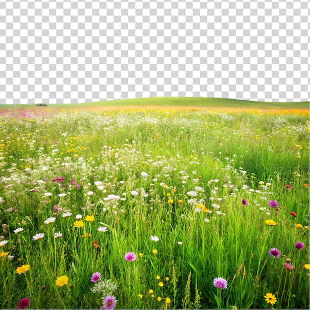 PSD grass land meadow isolated on transparent background