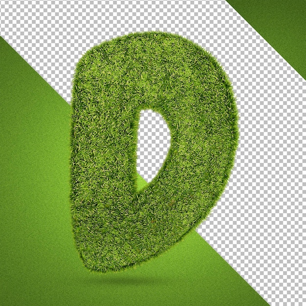 Grass letters alphabet the word d