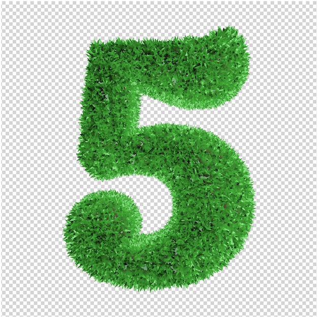 Grass number 3d rendering