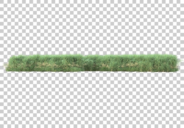 Grass surface on transparent background 3d rendering illustration