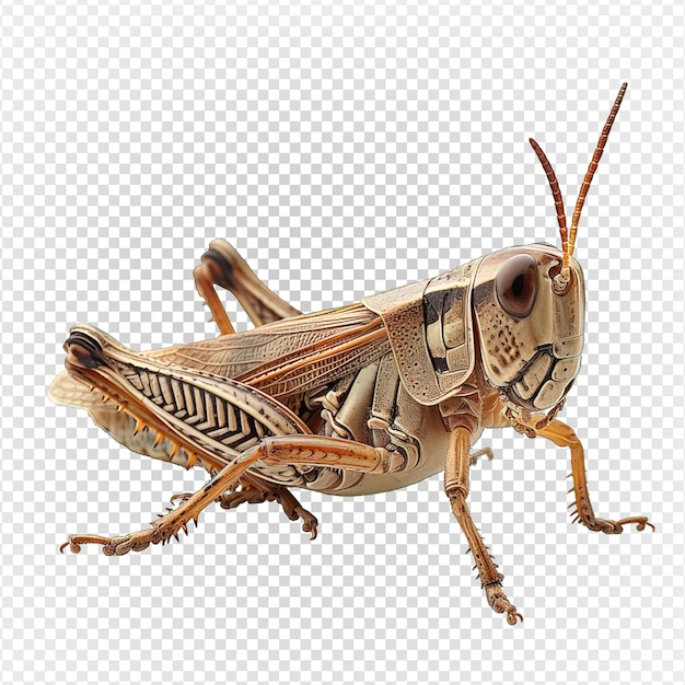 Grasshopper isolated on transparent background generative ai