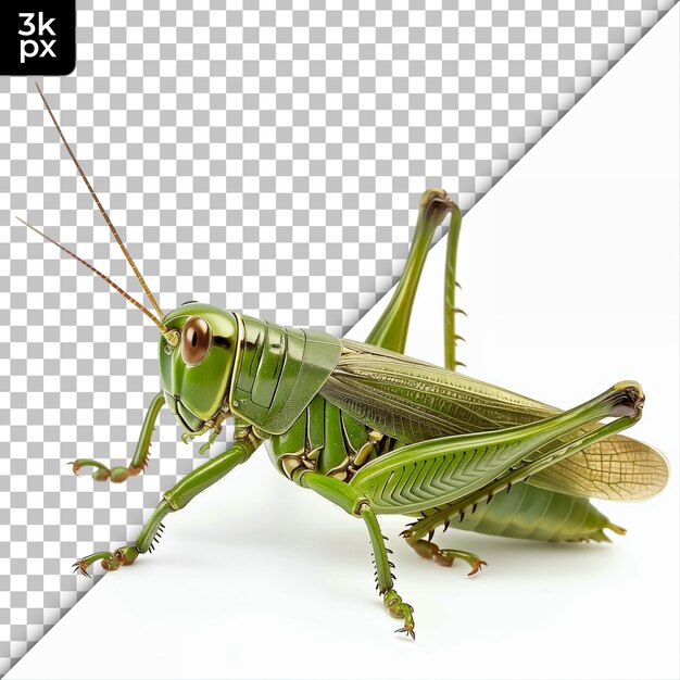 PSD grasshopper isolated on transparent background