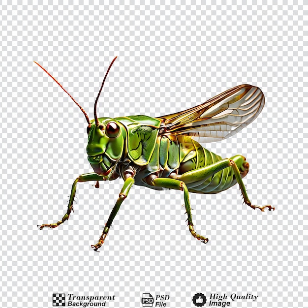 PSD grasshopper isolated on transparent background