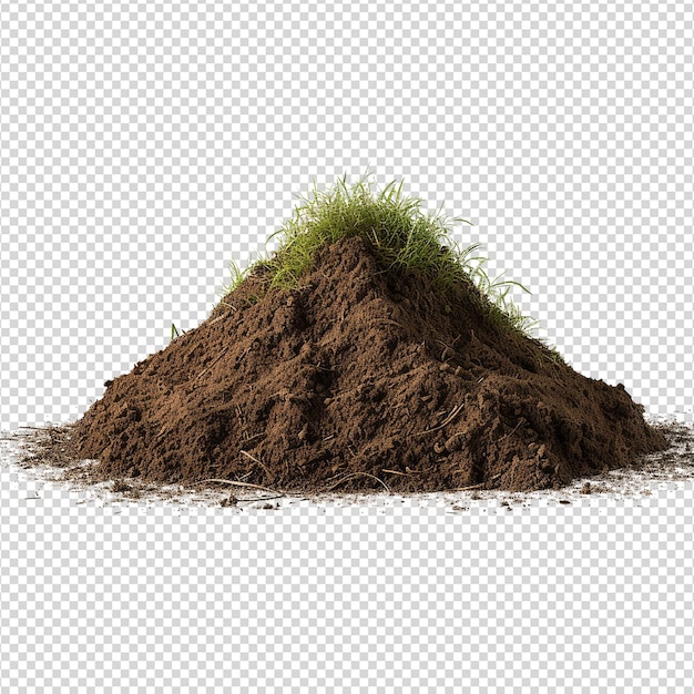 Grassy dirt heap isolated on transparent background png