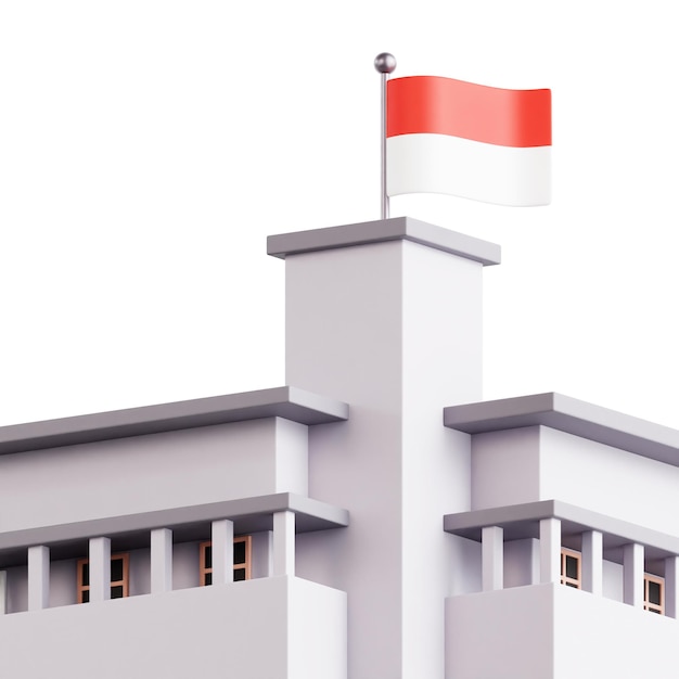Gratis 3d psd indonesische onafhankelijkheid en helden dag bouwen
