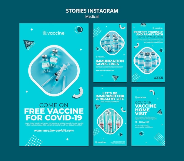 PSD gratis covid19-vaccin instagram-verhalen