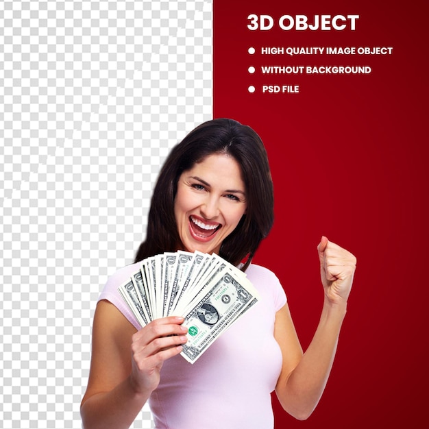 Gratis foto van jonge zakenvrouw wijzend met dollar