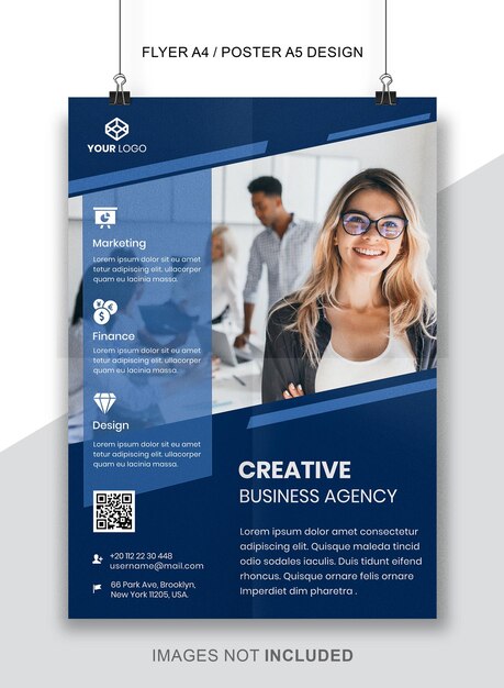 PSD gratis premium flyer voor bedrijf of marketingbureau