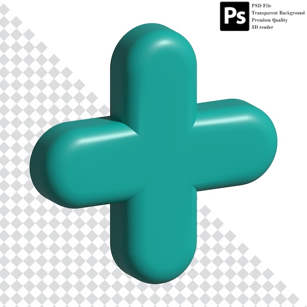 PSD gratis psd bestanden 3d groen kruissymbool van veiligheidsbegeleiding groen plusteken