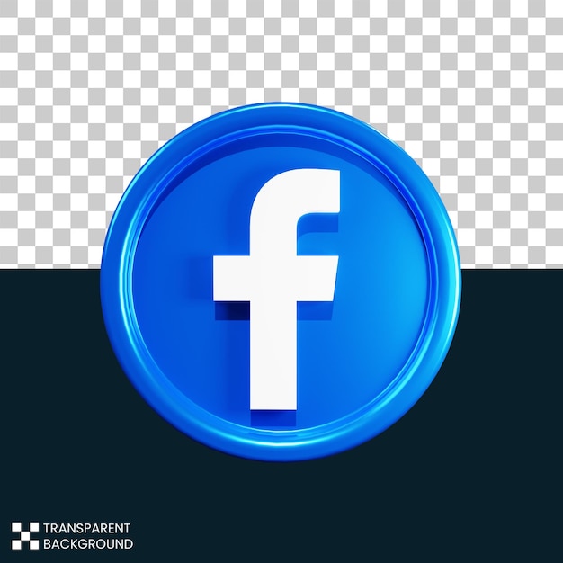 Gratis psd bestanden gloeiend facebook-logo 3d render