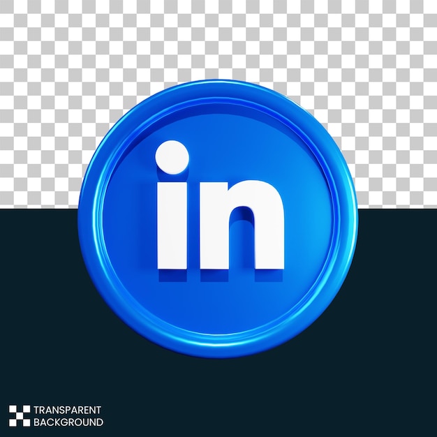 Gratis psd bestanden gloeiend linkedin-logo 3d renderen