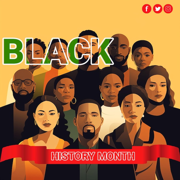 PSD gratis psd black history month design template