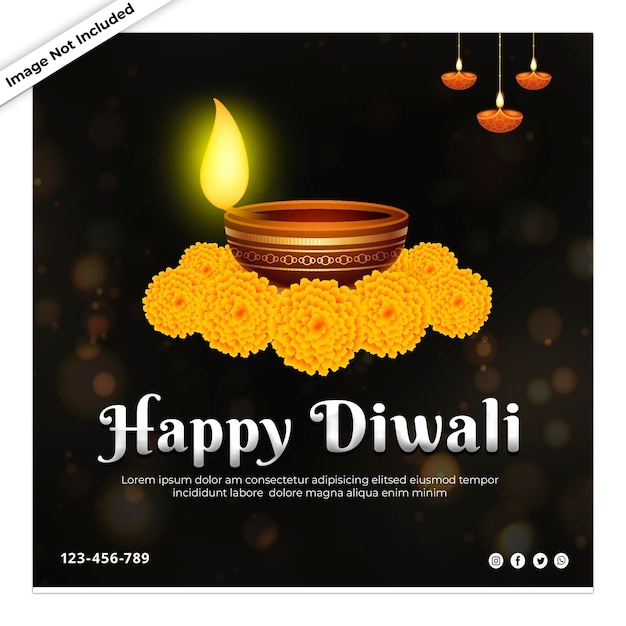 Gratis psd diwali viering instagram-berichten