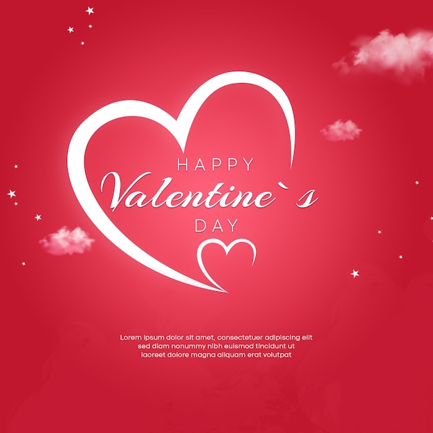 Gratis PSD fijne Valentijnsdag met liefdesstijl