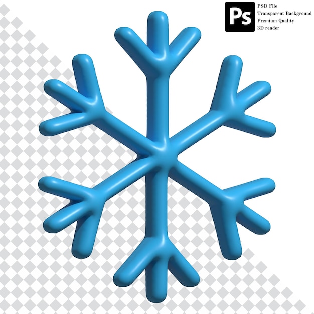 Gratis psd-foto 3d illustratie van de kerstsneeuwvlokken