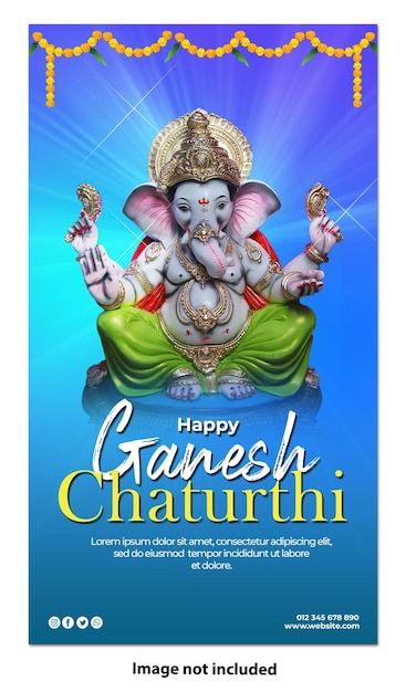 PSD gratis psd ganesh chaturthi social media verticaal postsjabloonontwerp