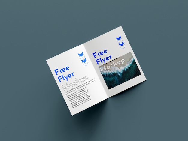 PSD gratis psd geopend drievoudige flyer brochure mockups