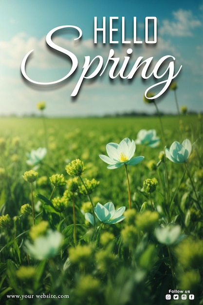 PSD gratis psd hello spring sociale media banner sjabloon ontwerp